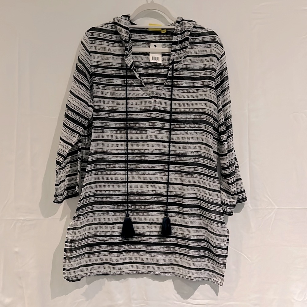 NWT, Roller Rabbit hooded tunic blue and white, size M